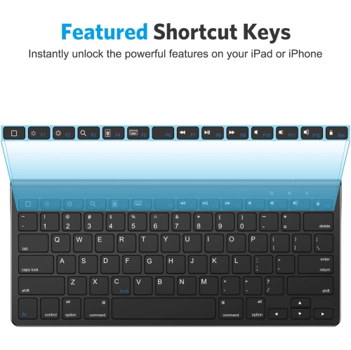 Ultra-Slim Wireless Bluetooth Keyboard Compatible with All iPad, iPad 10.2 9th Generation/Mini 6 2021, Build-in