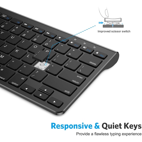 Ultra-Slim Wireless Bluetooth Keyboard Compatible with All iPad, iPad 10.2 9th Generation/Mini 6 2021, Build-in