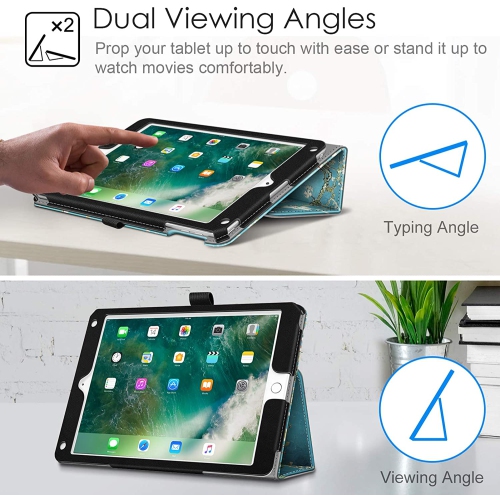 Case for iPad 9.7 2018/2017, iPad Air 2, iPad Air - [Corner Protection] PremiumLeather Folio Stand Cover,