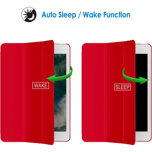 Case for iPad Mini 1 2 3, Smart Cover with Auto Sleep/Wake (Red)
