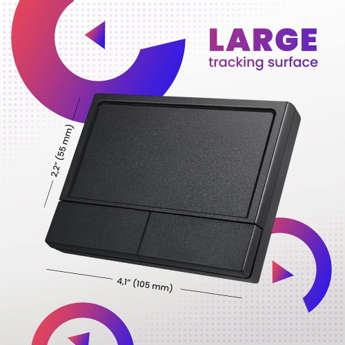 PERIPAD-704 Wireless Touchpad, Portable Track Pad for Desktop and Laptop User, Large Size 4.72x3.54x0.74 inches