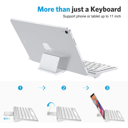 Ultra-Slim Wireless Bluetooth Keyboard Compatible with All iPad, iPad 10.2 9th Generation/Mini 6 2021, Build-in