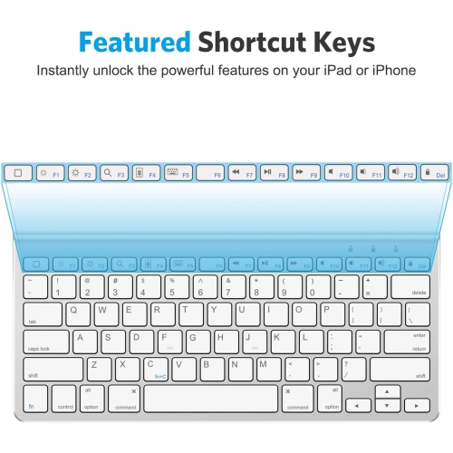 Ultra-Slim Wireless Bluetooth Keyboard Compatible with All iPad, iPad 10.2 9th Generation/Mini 6 2021, Build-in