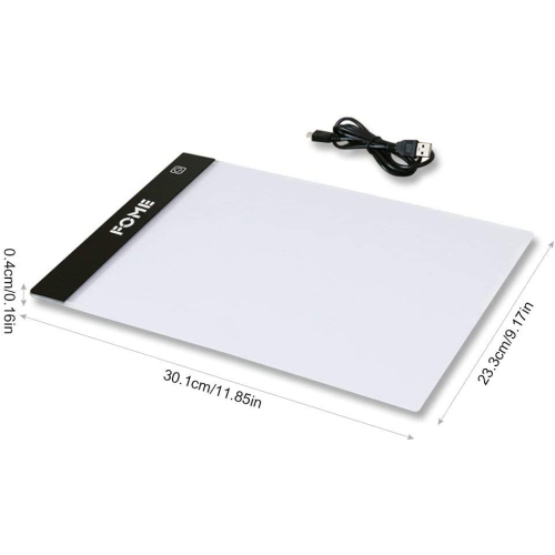 A4 Light Box, Ultra-thin A4 Tracing Light Box USB Power Adjustable Brightness LED Drawing Board Tracing Pad