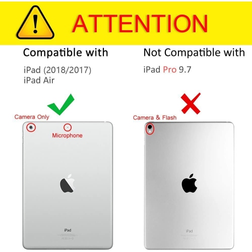 Case for iPad 9.7 2018 2017 / iPad Air 2 / iPad Air - 360 Degree Rotating Stand Protective Cover with Auto Sleep