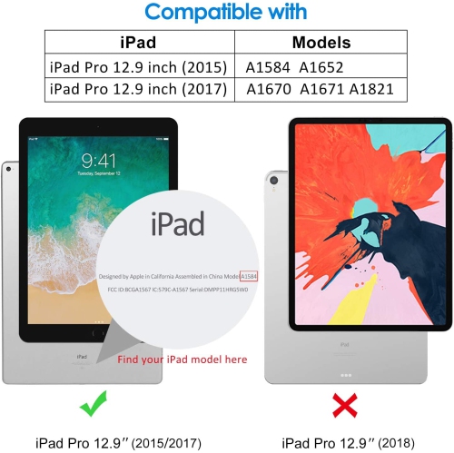 Case for iPad Pro 12.9 Inch, Auto Wake/Sleep (Black)