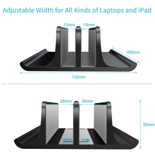 Vertical Laptop Stand Holder Adjustable Desktop Notebook Dock Space-Saving Three-in-one for All MacBook Pro Air,