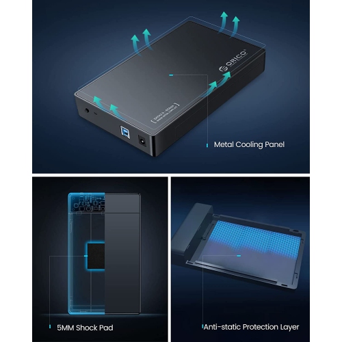 Boîtier adaptateur disque dur externe sans outil USB 3.0 3.5 po sans vis 3588US3 pour disque dur SATA et disque SSD