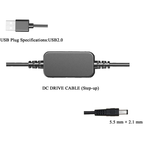 5V-8.4V USB Ca Power Adapter Supply ACK-E18 + 5V3A Charger Cable + DR-E18 Dummy Battery DC Grip for Canon EOS 750D
