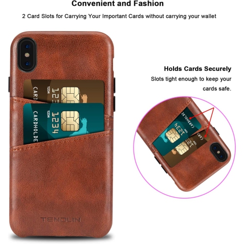 Compatible with iPhone Xs Case/iPhone X Case Wallet Design Premium Leather Case with 2 Card Holder Slots