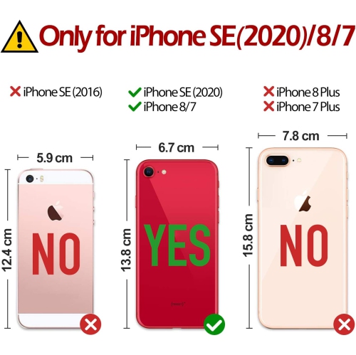 iPhone SE 2020 Case, Premium iPhone 7 / iPhone 8 Leather Folio Case Wallet Magnetic Closure Flip Multiple Card