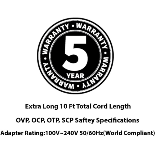 AC Adapter/Adaptor Compatible with LG 43" 43LF5100 43LF5100-UA, 49" 49LF5100 49LF5100-UA Full HD LED TV