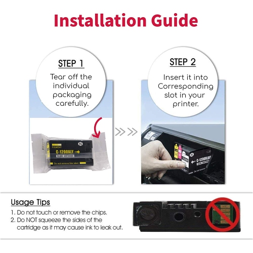 5P PGI- 1200 XL Compatible Ink Cartridge, Pigment Ink Tank Replacement for Canon PGI-1200XL (2 Black, 1 Cyan, 1