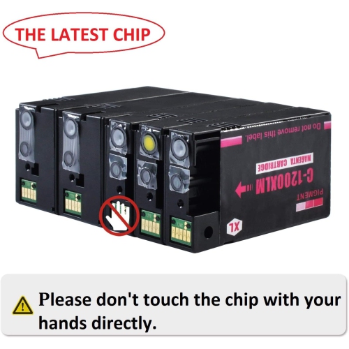 5P PGI- 1200 XL Compatible Ink Cartridge, Pigment Ink Tank Replacement for Canon PGI-1200XL (2 Black, 1 Cyan, 1