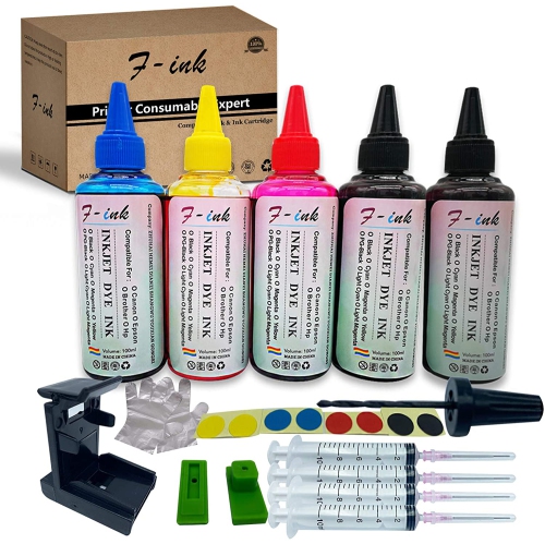 ALBERTATECH  F-Ink 5 Bottles Ink And Ink Refill Kits Compatible for Canon Ink Cartridges 240 241 Pg-240Xl Cl-241Xl Pg-240 Cl-241