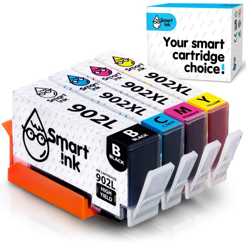 ALBERTATECH  Smart Ink Compatible Ink Cartridge Replacement for HP 902 Xl 902Xl (Black L, C/m/y, 4 Pack) Advanced Chip Technology To