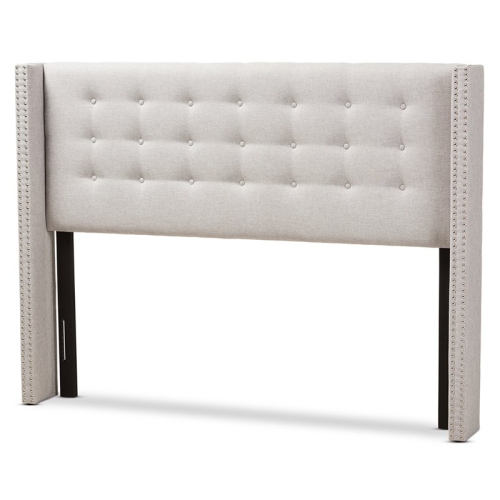 BOWERY HILL  King Panel Headboard In Grayish Beige