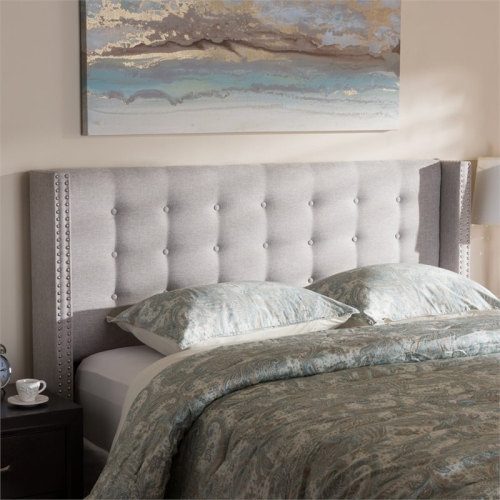 Bowery Hill King Panel Headboard in Grayish Beige