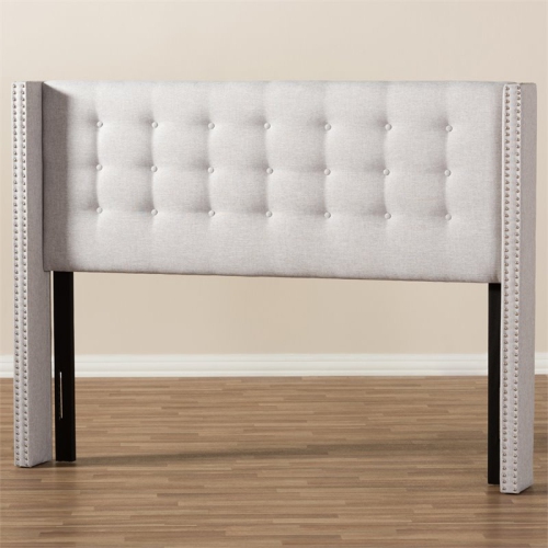 Baxton Studio Ginaro King Panel Headboard in Grayish Beige