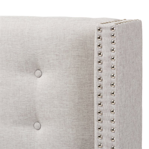 Baxton Studio Ginaro King Panel Headboard in Grayish Beige