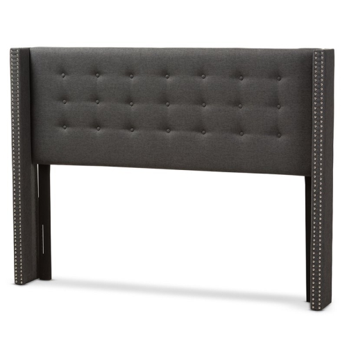 Baxton Studio Ginaro King Panel Headboard in Dark Gray