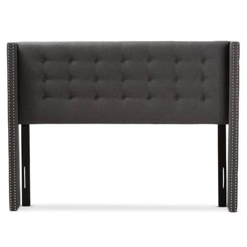 Baxton Studio Ginaro King Panel Headboard in Dark Gray