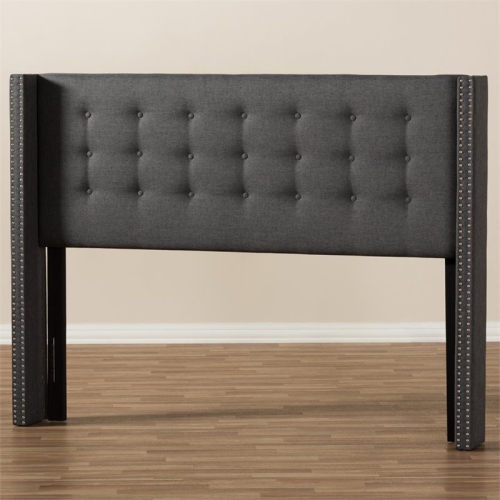Baxton Studio Ginaro King Panel Headboard in Dark Gray