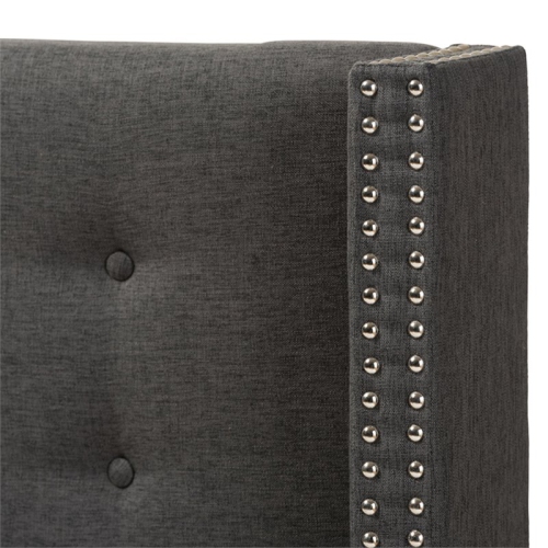 Baxton Studio Ginaro King Panel Headboard in Dark Gray