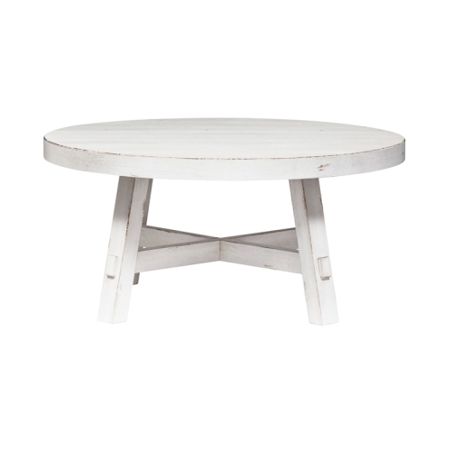 BOWERY HILL  Modern Splay Leg Round Cocktail In White