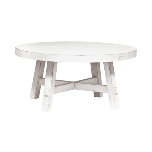Bowery Hill Modern Splay Leg Round Cocktail in White