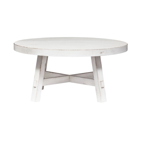 Liberty Furniture Modern Farmhouse Splay Leg Round Cocktail