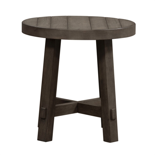 Modern Farmhouse Dark Gray Splay Leg Round End Table