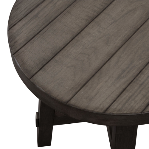 Modern Farmhouse Dark Gray Splay Leg Round End Table