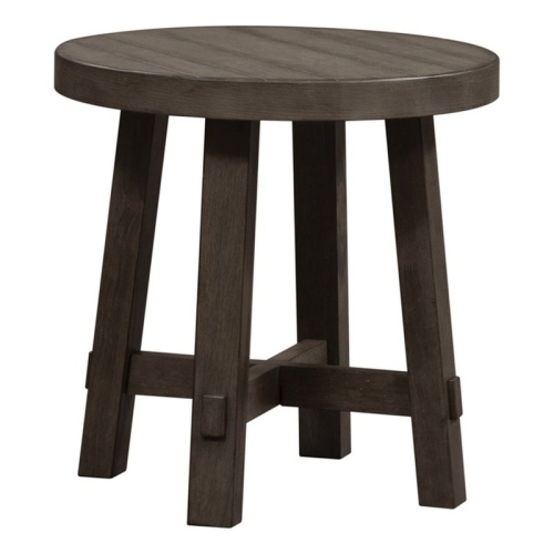 Modern Farmhouse Dark Gray Splay Leg Round End Table