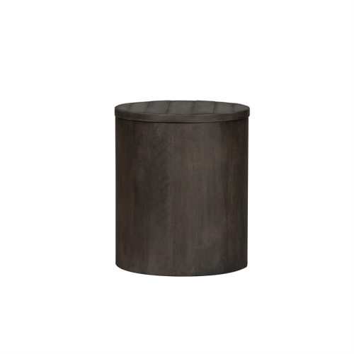 LIBERTY FURNITURE  Modern Farmhouse Dark Drum End Table In Gray
