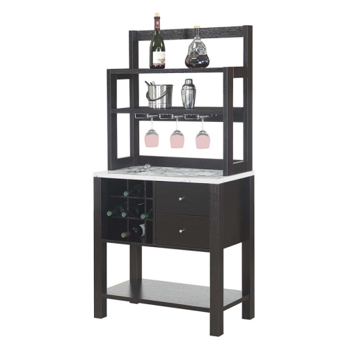 Convenience Concepts Newport Serving Bar in Espresso Wood Finish