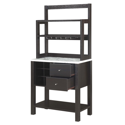 Convenience Concepts Newport Serving Bar in Espresso Wood Finish