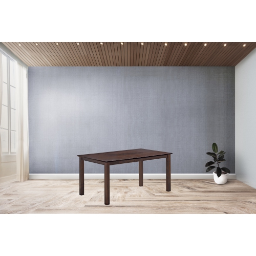 QUEENSONS  Espresso Solid Wood Rectangular Dining Table - (60" X 36")