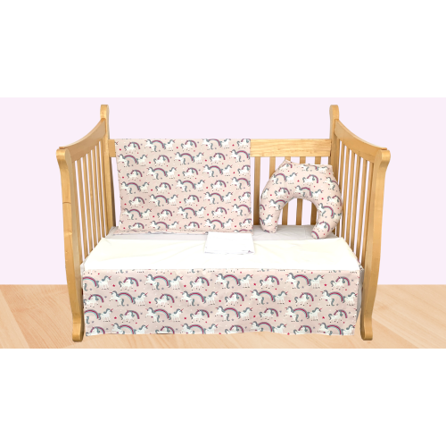 Pink Unicorn Baby Bedding WITH MATCHING FEEDING PILLOW