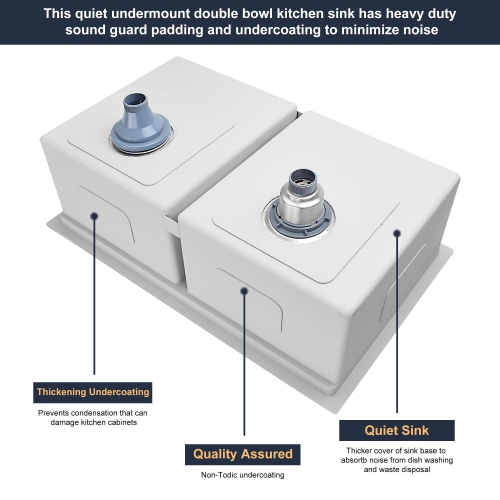 32-Inch Drop-In Double Bowl Kitchen Sink , Stainless Steel Top Mount Bathroom Sink