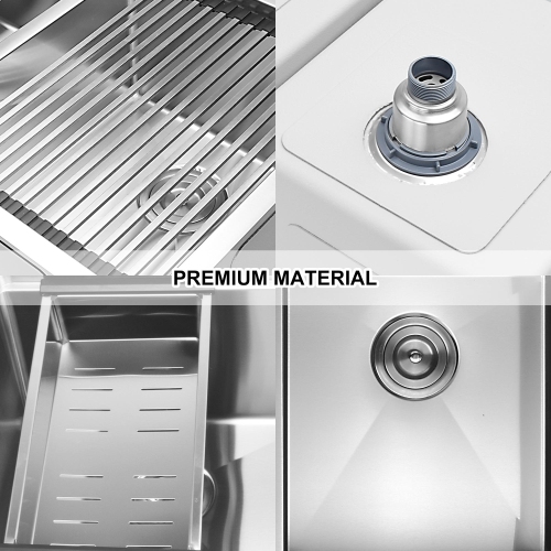 32-Inch Drop-In Double Bowl Kitchen Sink , Stainless Steel Top Mount Bathroom Sink