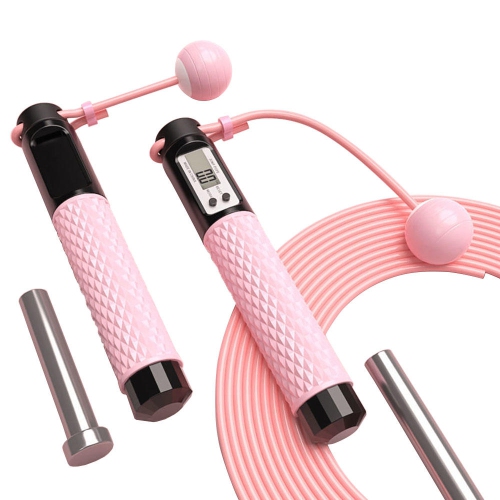 Livingbasics Cordless Counting Jump Rope With Calorie, Km, Miles And Counting Digital Display Pink