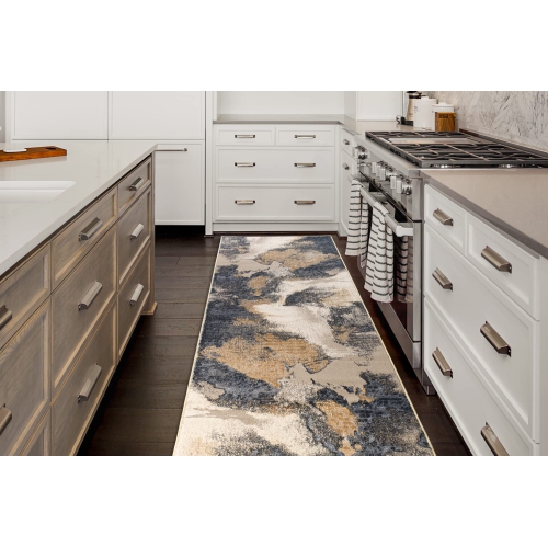 LADOLE RUGS  La Dole Rugs Transitional Abstract Minimalistic Contemporary Long Runner Rug - Premium Durable Carpet for Living Room, Entrance, And