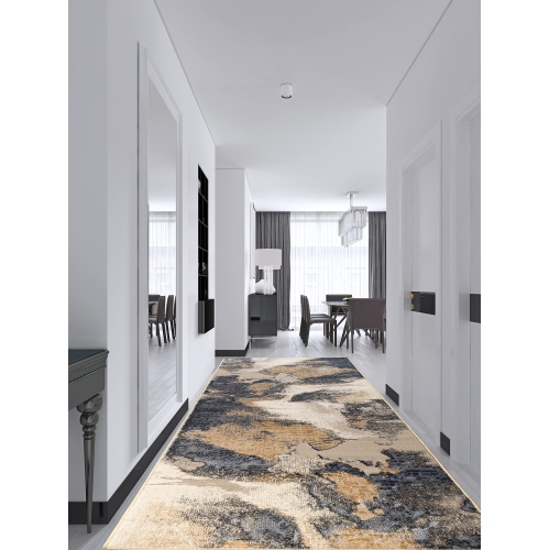 La Dole Rugs Transitional Abstract Minimalistic Contemporary Long Runner Rug - Premium Durable Carpet for Living Room, Entrance, and Hallway - Multi,