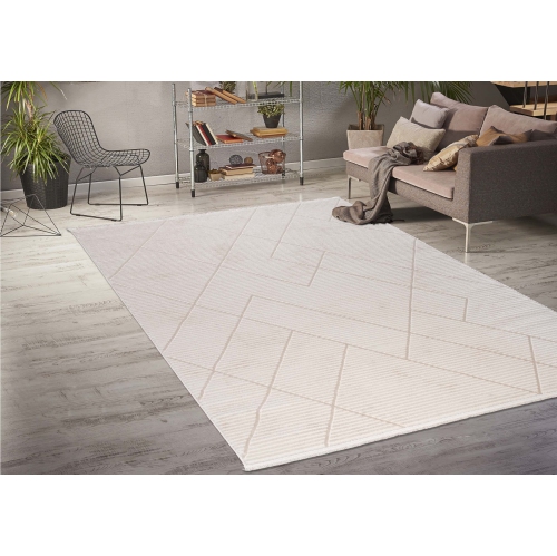 Ladole Rugs Geometric Pattern Home Decor Indoor Area Rug - Amazing Premium Carpet for Living Room, Bedroom, Dining Room, Kitchen, and Office - Cream,