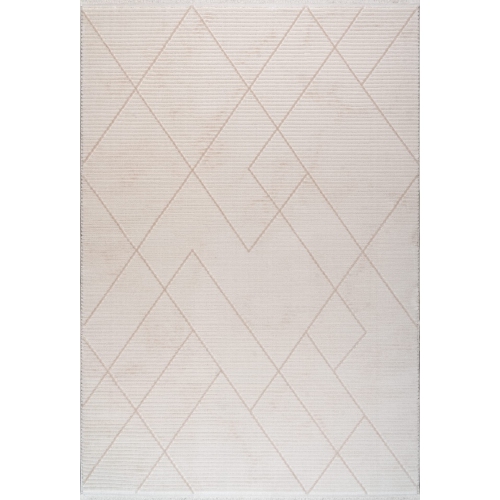 Ladole Rugs Geometric Pattern Home Decor Indoor Area Rug - Amazing Premium Carpet for Living Room, Bedroom, Dining Room, Kitchen, and Office - Cream,