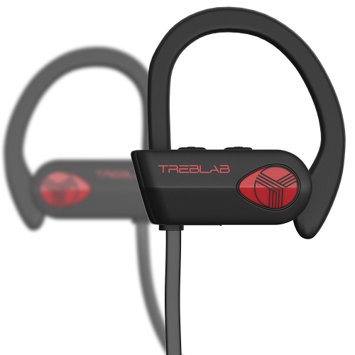 TREBLAB XR500 - Ultimate Cordless Bluetooth Running Headphones. Best Sport Wireless Earbuds for Gym. Noise Canceling Secure-Fit IPX7 Wireless