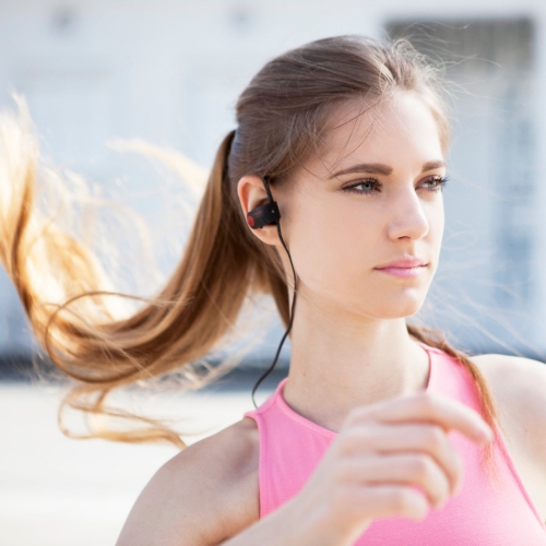 TREBLAB XR500 - Ultimate Cordless Bluetooth Running Headphones. Best Sport Wireless Earbuds for Gym. Noise Canceling Secure-Fit IPX7 Wireless