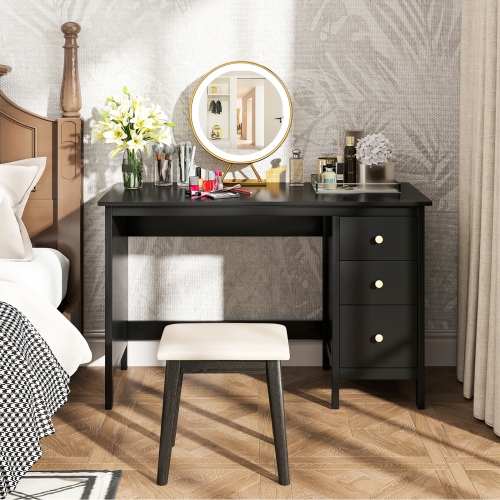 Topbuy Computer Desk Writing Table w/3 Drawers Workstation for Home Office White/Black