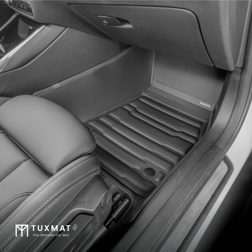 Tapis TuxMat - Pour les modèles BMW i4 2022-2026 - Tapis d'auto sur mesure - Couverture maximale, toutes saisons, mesurée au laser - Cet ensemble